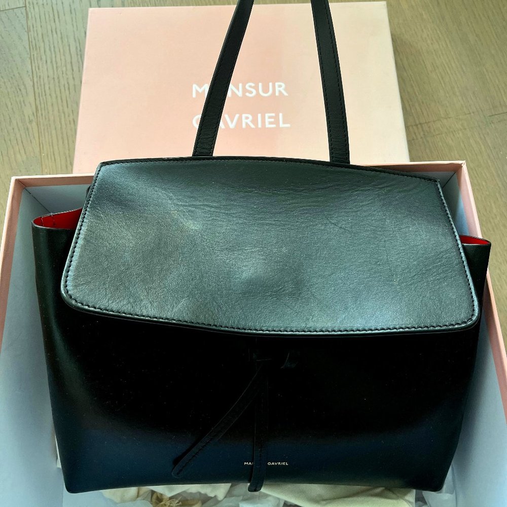MANSUR GAVRIEL MINI LADY BAG (BLACK / FLAMMA)